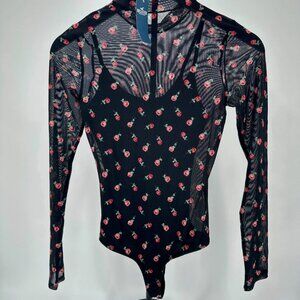 Hollister Womens Rose Mesh Bodysuit Size X‎ SMALL NWT